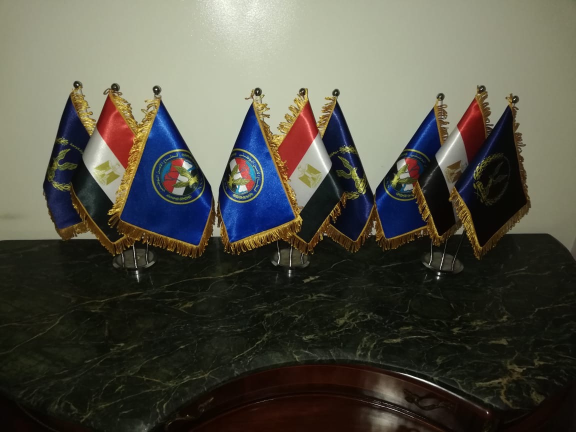 Embroidered Egyptian military desk flag sets