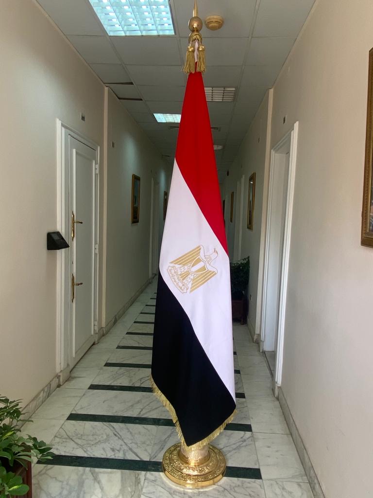 Ceremonial indoor Egyptian flag
