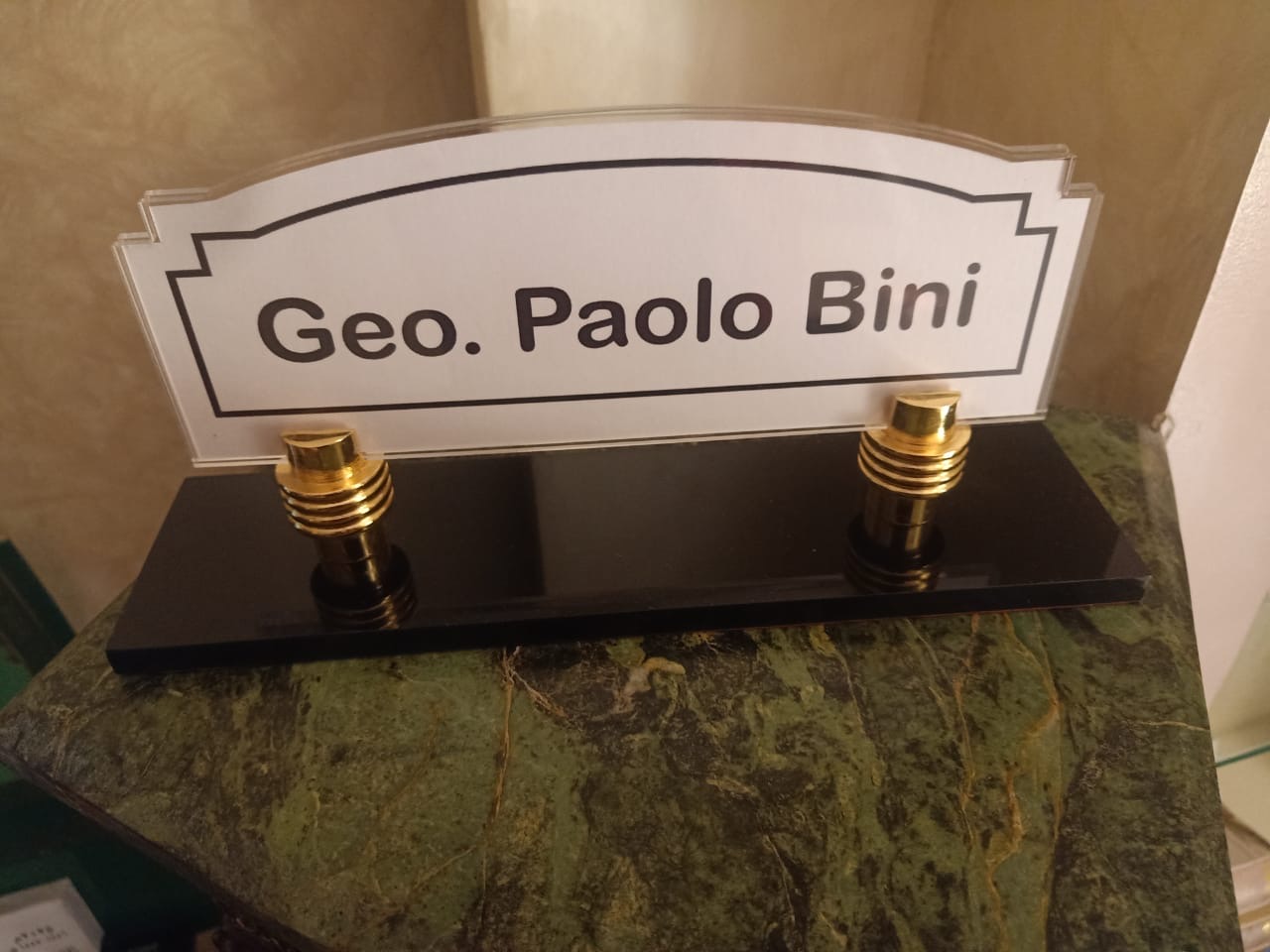 Personalised acrylic desk nameplate